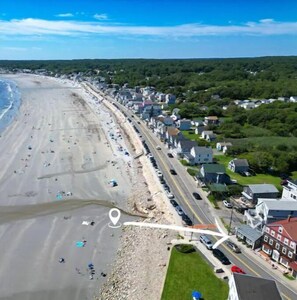 Our home is nestled right across the beach. Simply take the crosswalk.