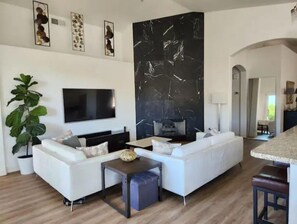 Living room with gas fireplace
