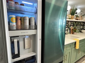 New Bespake Fridge. Filtered ice , water , beverage center . 2 styles ice cubes.