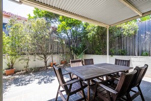 Back yard patio with BBQ