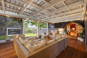 Alfresco lounge with Sauna