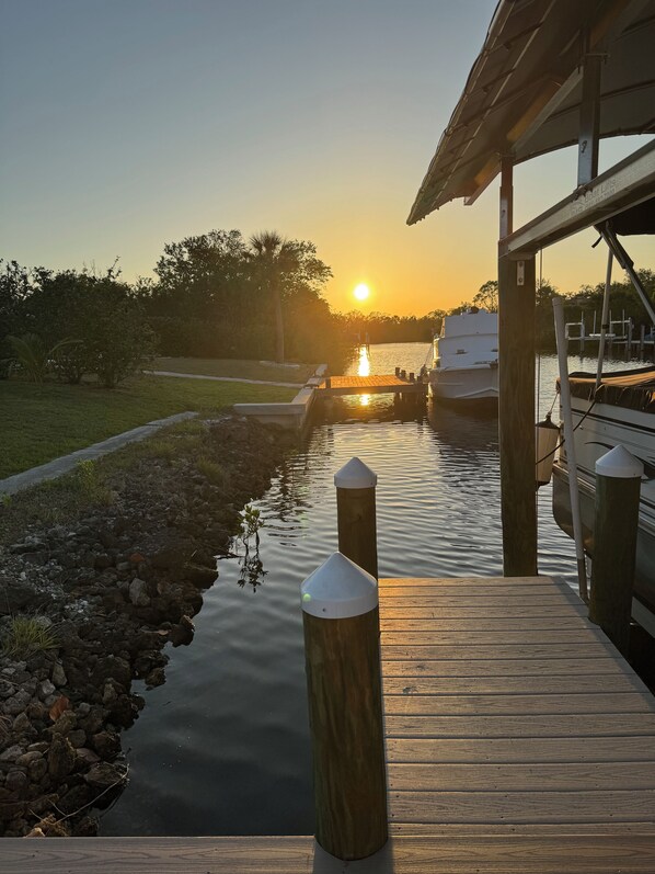 Sunset off the backyard dock