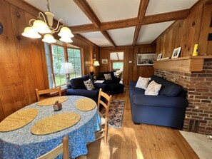 Entrance into cottage and dining room