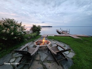 Firepit outlooking the water..