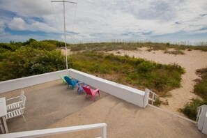 Back deck overlooking the beach