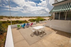 Back deck overlooking the beach