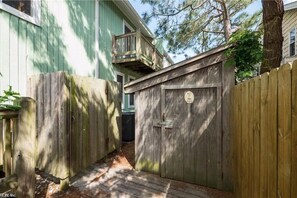 Gate into enclosed backyard