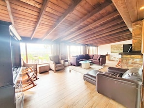 Living room has a panoramic view, and a private outside terrace