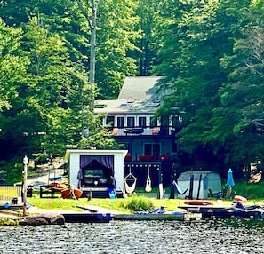 Lake Vibez views of the cabin and backyard from Roamingwood Lake, Lake Ariel