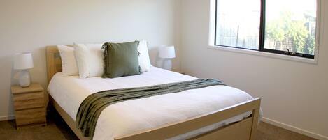 Bedroom 2: Queen Bed- Linen and Towels Provided