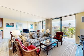 Magnificent ocean-view condo with golf, pool, balcony, & grilling area