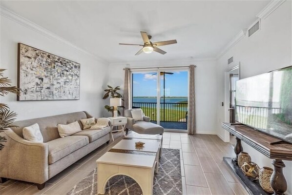 Living Room with a 3rd Floor Golf Course View