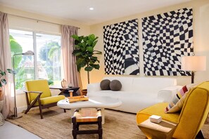 This space is a vibrant blend of style and comfort