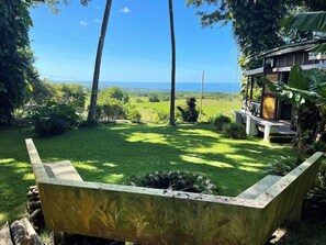 Fire pit and landscape ocean views