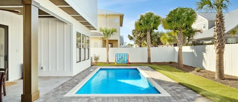 Enjoy a spacious pool that can be heated during cooler months