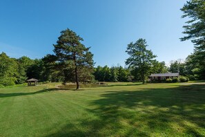 Sprawling lawns. Great for games: whiffle ball, tag, soccer, badminton, etc.