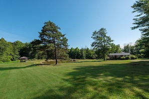 Sprawling lawns. Great for games: whiffle ball, tag, soccer, badminton, etc.