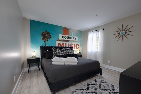 Create a personalized sanctuary with a striking mural that sets the tone for relaxation