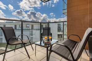 Elegant furnished balcony.