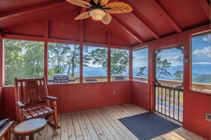 Covered Porch - Covered screened porch with rocking chairs