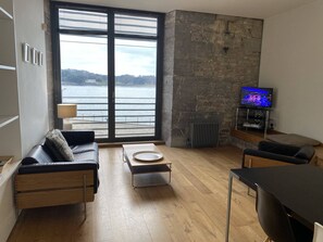 Living area with River Tamar view