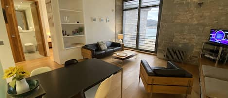 Living area with River Tamar view