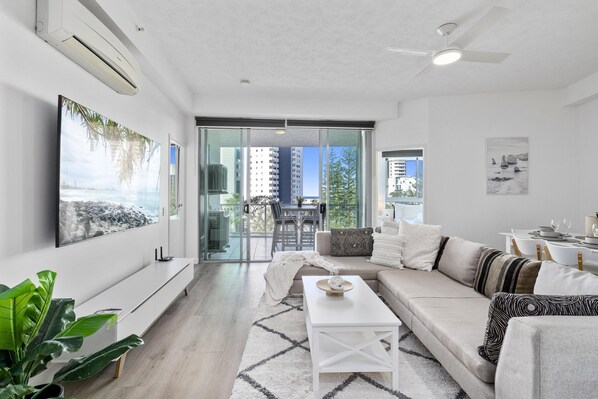 Experience luxury living while lounging around this elegant living room