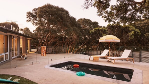 Pool side sunloungers 