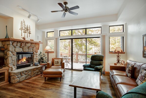 Cozy gas fireplace