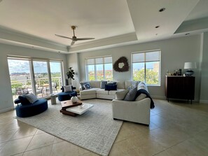 Spacious sitting area.