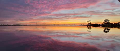 Incredible sunrise over the lake