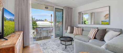 Open and airy lounge room with private balcony