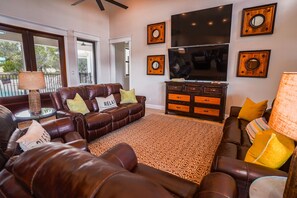 Double screens in the living room so golf and football don't have to compete.