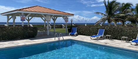 The pool just steps away from the condo.