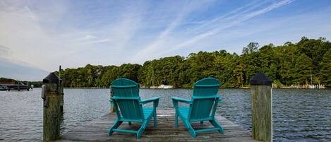 Toss a line, set a crab trap or toast the sunset from your private dock.