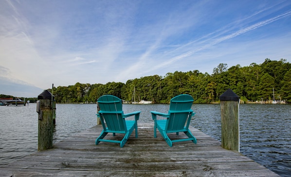 Toss a line, set a crab trap or toast the sunset from your private dock.