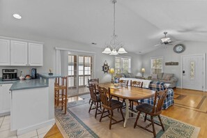 Open Kitchen, Dining, and Living Areas