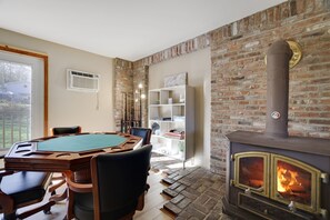 Poker table by the fire place