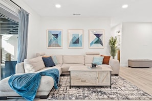 Unwind in the warmth of our cozy living space.