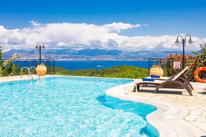Private pool with sea views