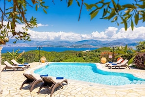 Private pool with sea views