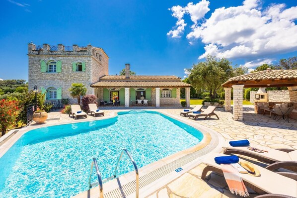 Beautiful villa with private pool, terrace, and garden with sea views
