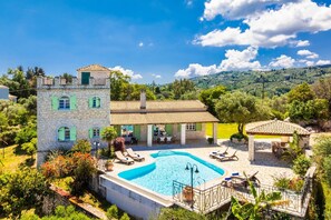 Beautiful villa with private pool, terrace, and garden with sea views