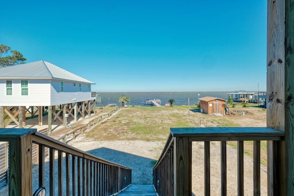 Upstairs unit overlooking the bay.