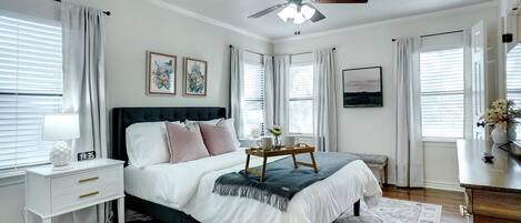Unwind in this luxury master bedroom with cloud memory foam queen bed!