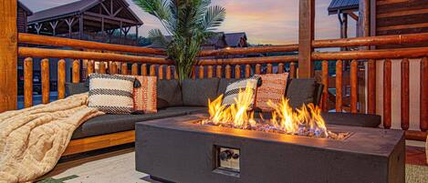 Outdoor Gazebo with a Fireplace