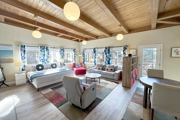 Bright and airy studio on the upper level is perfect.