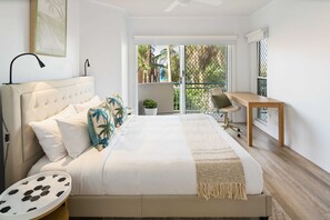 Each bedroom is light and bright.