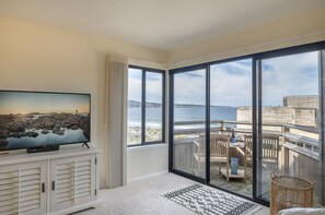 Living Room with Ocean View and HDTV