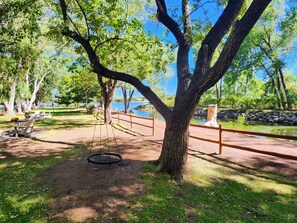 Park Area with Swings and BBQ Grills